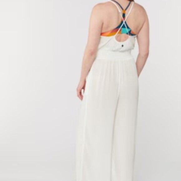prAna Fernie Wide Leg Jumpsuit WHITE – TENCEL™ Modal | Size XL - Picture 3 of 9